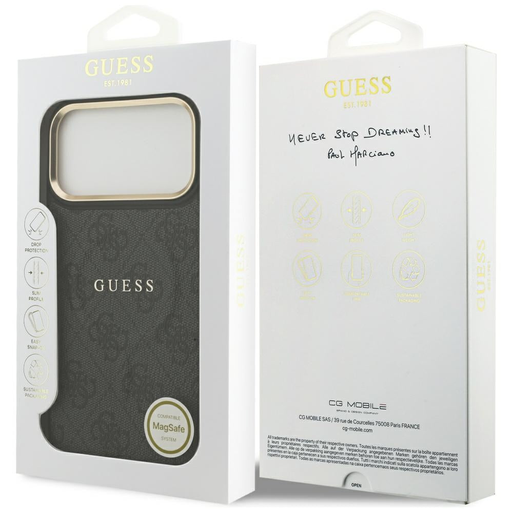 Etui MagSafe dla Apple iPhone 17 Pro, Guess, 4G Classic, Czarne