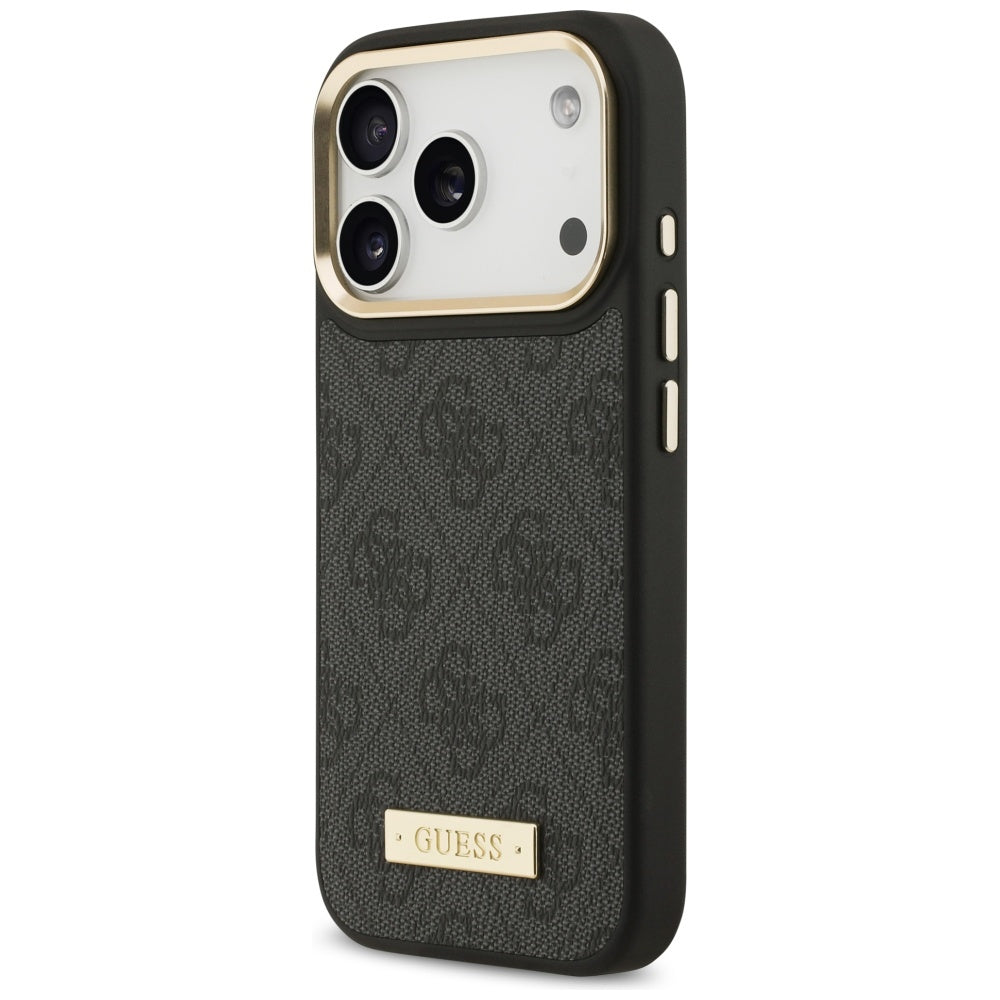 Etui MagSafe dla Apple iPhone 17 Pro, Guess, 4G Logo Plate, Czarne