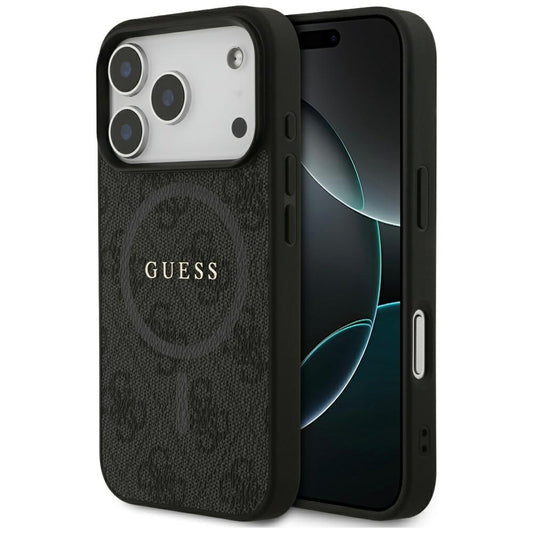 Etui MagSafe dla Apple iPhone 17 Pro, Guess, 4G Ring Classic Logo, Czarne