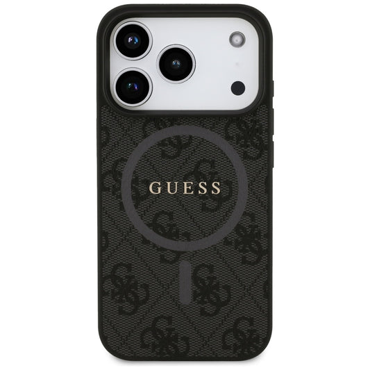 Etui MagSafe dla Apple iPhone 17 Pro, Guess, 4G Ring Classic Logo, Czarne