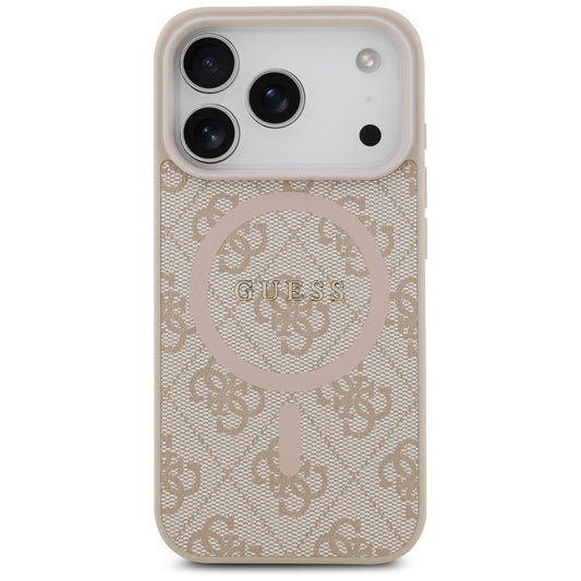Etui MagSafe dla Apple iPhone 17 Pro, Guess, 4G Ring Classic Logo, Różowy