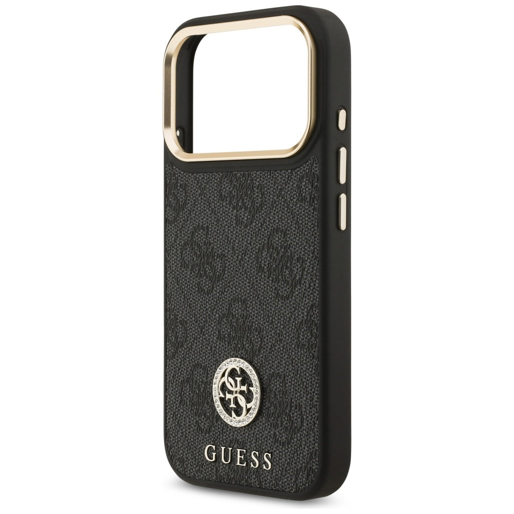 Etui MagSafe dla Apple iPhone 17 Pro, Guess, 4G Strass Logo, Czarne