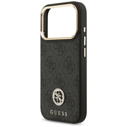 Etui MagSafe dla Apple iPhone 17 Pro, Guess, 4G Strass Logo, Czarne