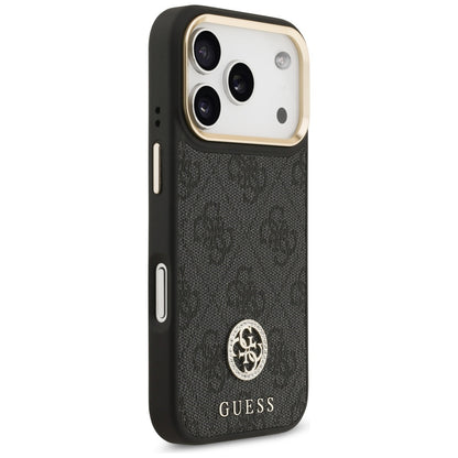 Etui MagSafe dla Apple iPhone 17 Pro, Guess, 4G Strass Logo, Czarne