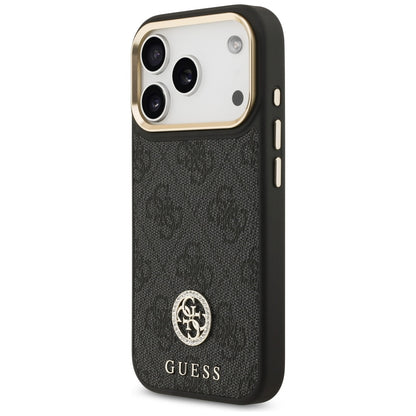 Etui MagSafe dla Apple iPhone 17 Pro, Guess, 4G Strass Logo, Czarne