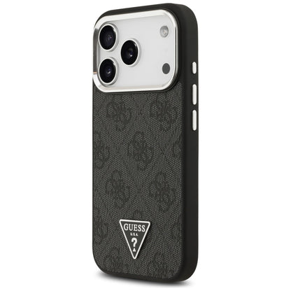Etui MagSafe dla Apple iPhone 17 Pro, Guess, 4G Triangle Logo, Czarne Srebrne