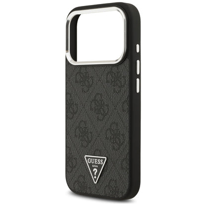 Etui MagSafe dla Apple iPhone 17 Pro, Guess, 4G Triangle Logo, Czarne Srebrne