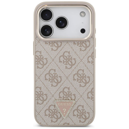 Etui MagSafe dla Apple iPhone 17 Pro, Guess, 4G Triangle Logo, Złoty Róż
