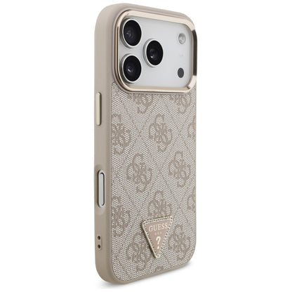 Etui MagSafe dla Apple iPhone 17 Pro, Guess, 4G Triangle Logo, Złoty Róż