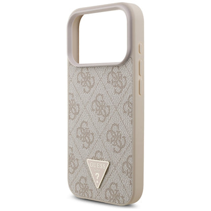 Etui MagSafe dla Apple iPhone 17 Pro, Guess, 4G Triangle Logo with Pearl Strap, Różowy