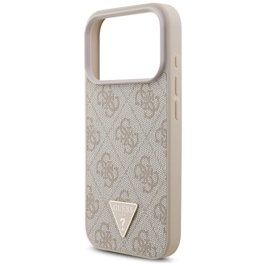 Etui MagSafe dla Apple iPhone 17 Pro, Guess, 4G Triangle Logo with Pearl Strap, Różowy