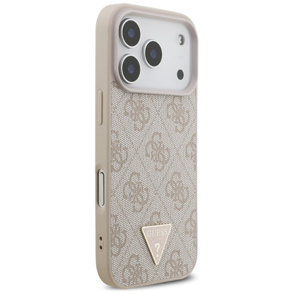 Etui MagSafe dla Apple iPhone 17 Pro, Guess, 4G Triangle Logo with Pearl Strap, Różowy