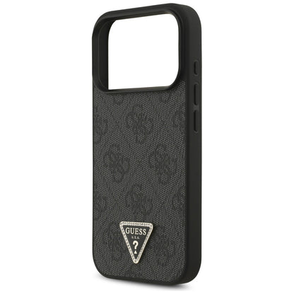 Etui MagSafe dla Apple iPhone 17 Pro, Guess, 4G Triangle Strass, Czarne