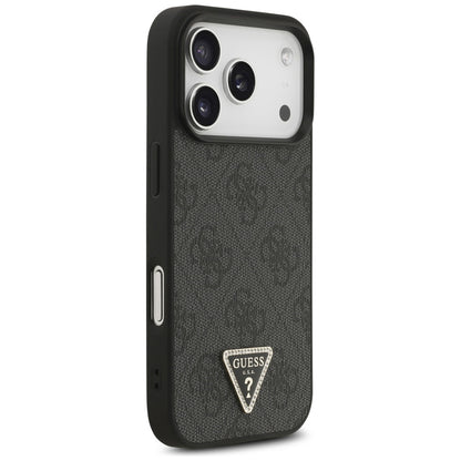 Etui MagSafe dla Apple iPhone 17 Pro, Guess, 4G Triangle Strass, Czarne