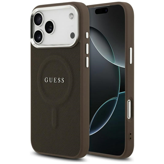 Etui MagSafe dla Apple iPhone 17 Pro, Guess, Classic Logo, Brązowy