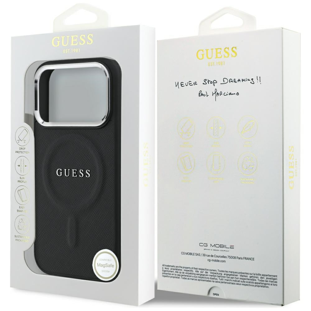 Etui MagSafe dla Apple iPhone 17 Pro, Guess, Classic Logo, Czarne