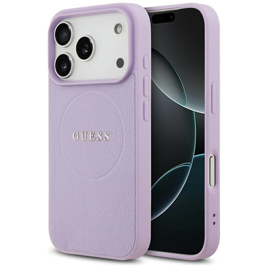 Etui MagSafe dla Apple iPhone 17 Pro, Guess, Grained Gold Ring, Różowy