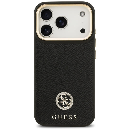 Etui MagSafe dla Apple iPhone 17 Pro, Guess, Grained Strass Logo, Czarne