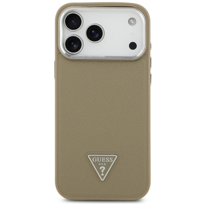 Etui MagSafe dla Apple iPhone 17 Pro, Guess, Grained Triangle Logo, Brązowy