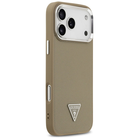 Etui MagSafe dla Apple iPhone 17 Pro, Guess, Grained Triangle Logo, Brązowy