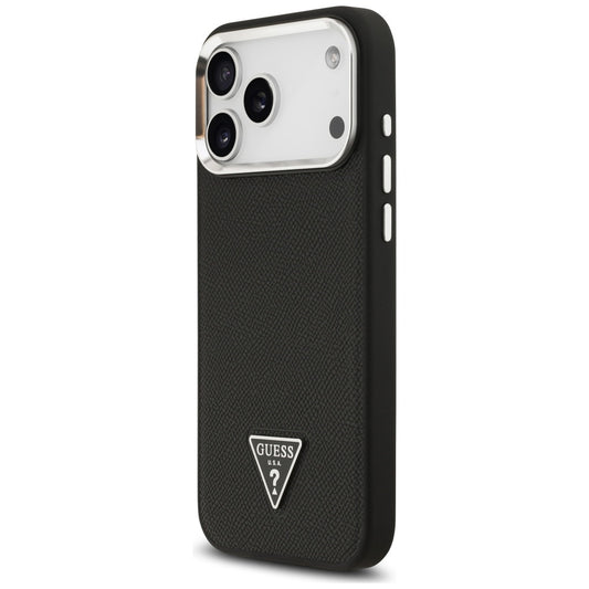 Etui MagSafe dla Apple iPhone 17 Pro, Guess, Grained Triangle Logo, Czarne