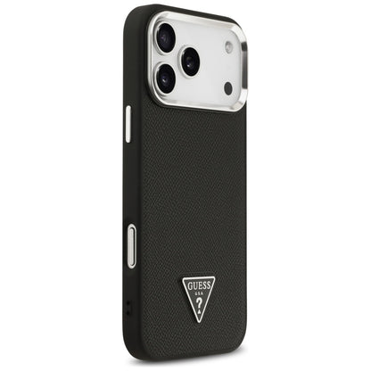 Etui MagSafe dla Apple iPhone 17 Pro, Guess, Grained Triangle Logo, Czarne