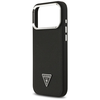 Etui MagSafe dla Apple iPhone 17 Pro, Guess, Grained Triangle Logo, Czarne