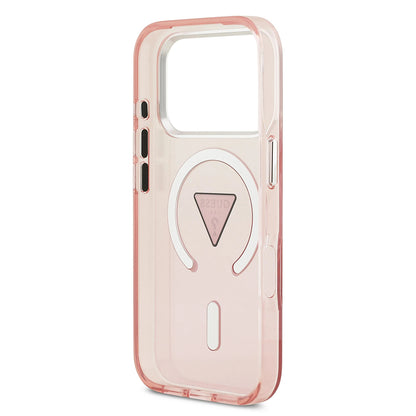 MagSafe Case for Apple iPhone 17 Pro, Guess, IML Gradient Triangle Logo, Pink
