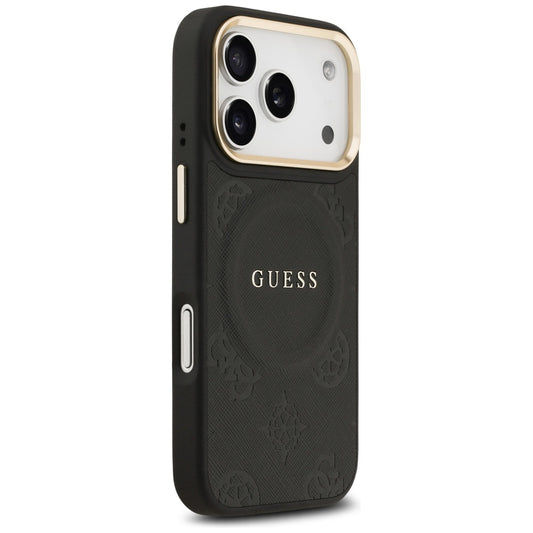 Etui MagSafe dla Apple iPhone 17 Pro, Guess, Peony Hot Stamp, Czarne