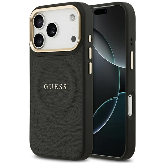 Etui MagSafe dla Apple iPhone 17 Pro, Guess, Peony Hot Stamp, Czarne