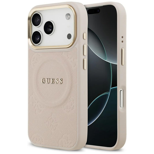Etui MagSafe dla Apple iPhone 17 Pro, Guess, Peony Hot Stamp, Różowy