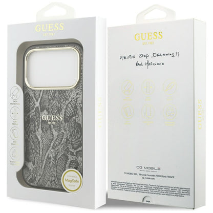 Etui MagSafe dla Apple iPhone 17 Pro, Guess, Python Pattern, Czarne