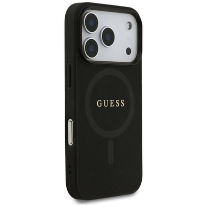 Etui MagSafe dla Apple iPhone 17 Pro, Guess, Saffiano Classic Logo, Czarne