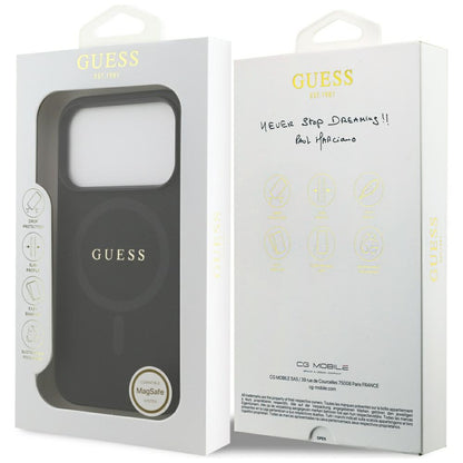 Etui MagSafe dla Apple iPhone 17 Pro, Guess, Saffiano Classic Logo, Czarne