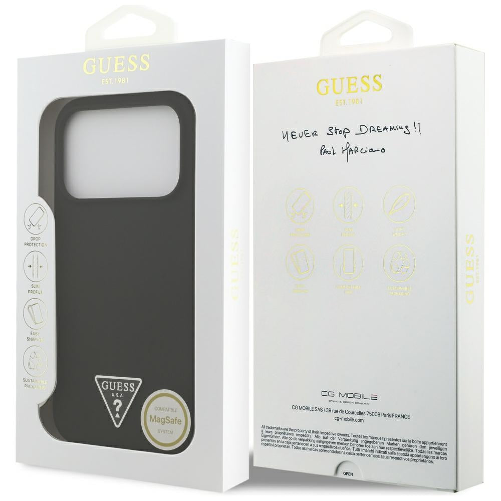 Etui MagSafe dla Apple iPhone 17 Pro, Guess, Triangle Logo, Czarne