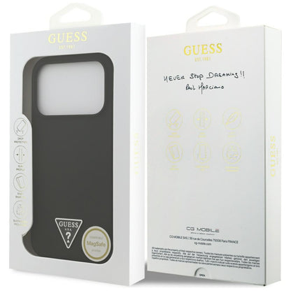 Etui MagSafe dla Apple iPhone 17 Pro, Guess, Triangle Logo, Czarne