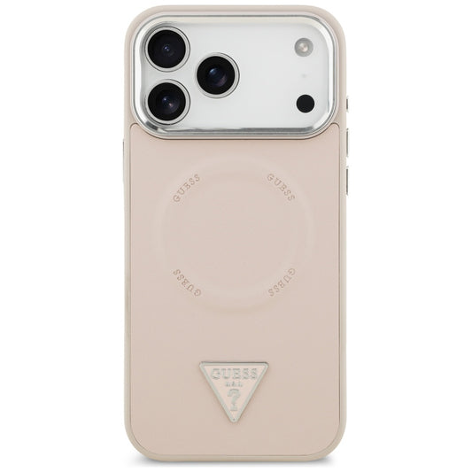 Etui MagSafe dla Apple iPhone 17 Pro, Guess, Triangle Logo, Różowo-Srebrne