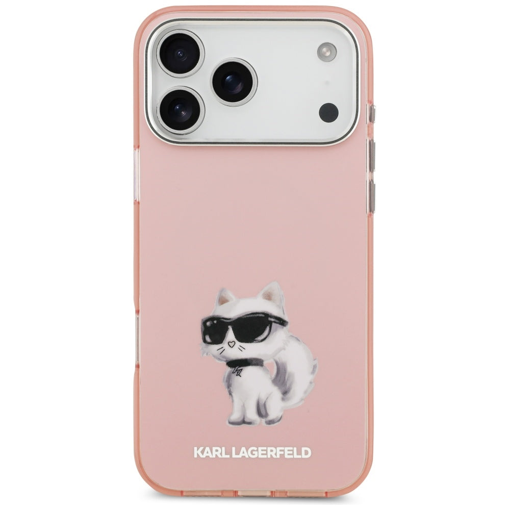 Etui MagSafe dla Apple iPhone 17 Pro, Karl Lagerfeld, IML Aquarelle Logo Choupette, Różowy