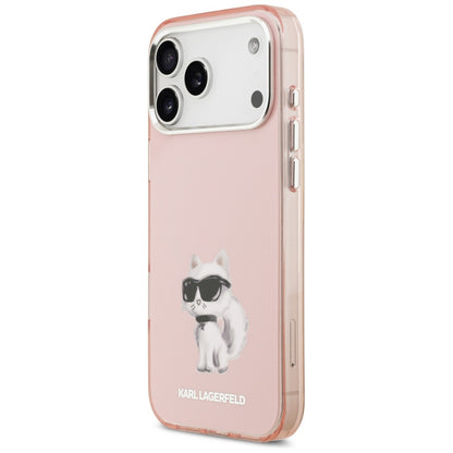 Etui MagSafe dla Apple iPhone 17 Pro, Karl Lagerfeld, IML Aquarelle Logo Choupette, Różowy