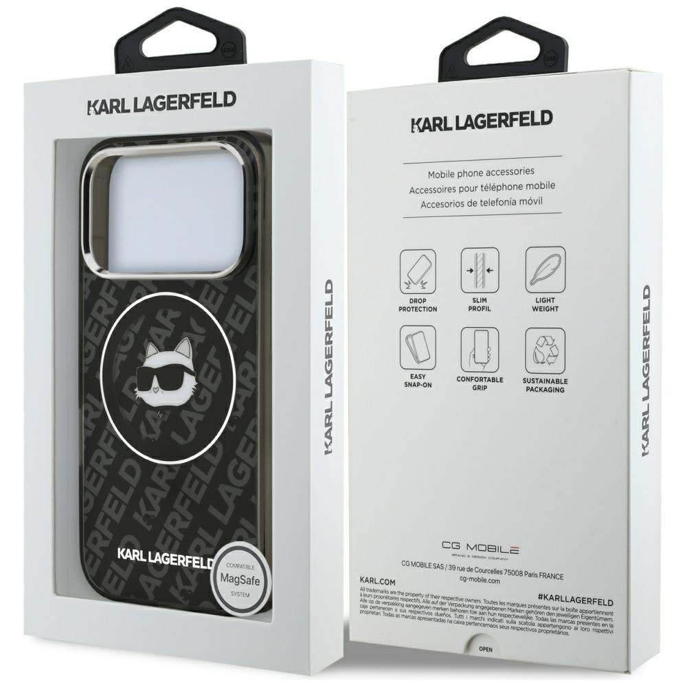 Etui MagSafe dla Apple iPhone 17 Pro, Karl Lagerfeld, IML Choupette`s Head, Czarne
