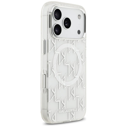 Etui MagSafe dla Apple iPhone 17 Pro, Karl Lagerfeld, IML KL Monogram, Białe