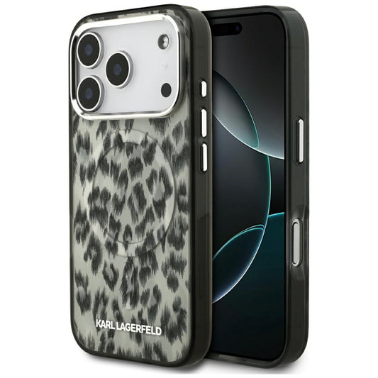 Etui MagSafe dla Apple iPhone 17 Pro, Karl Lagerfeld, Wzór Leopard IML, Brązowy