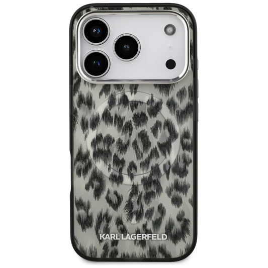 Etui MagSafe dla Apple iPhone 17 Pro, Karl Lagerfeld, Wzór Leopard IML, Brązowy