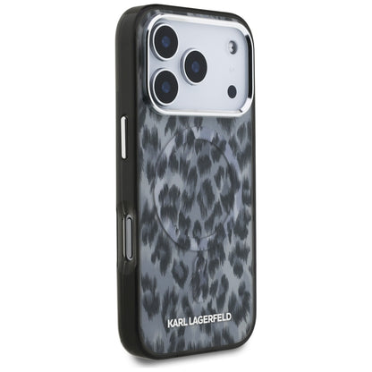 Etui MagSafe dla Apple iPhone 17 Pro, Karl Lagerfeld, Wzór Leopard IML, Czarne