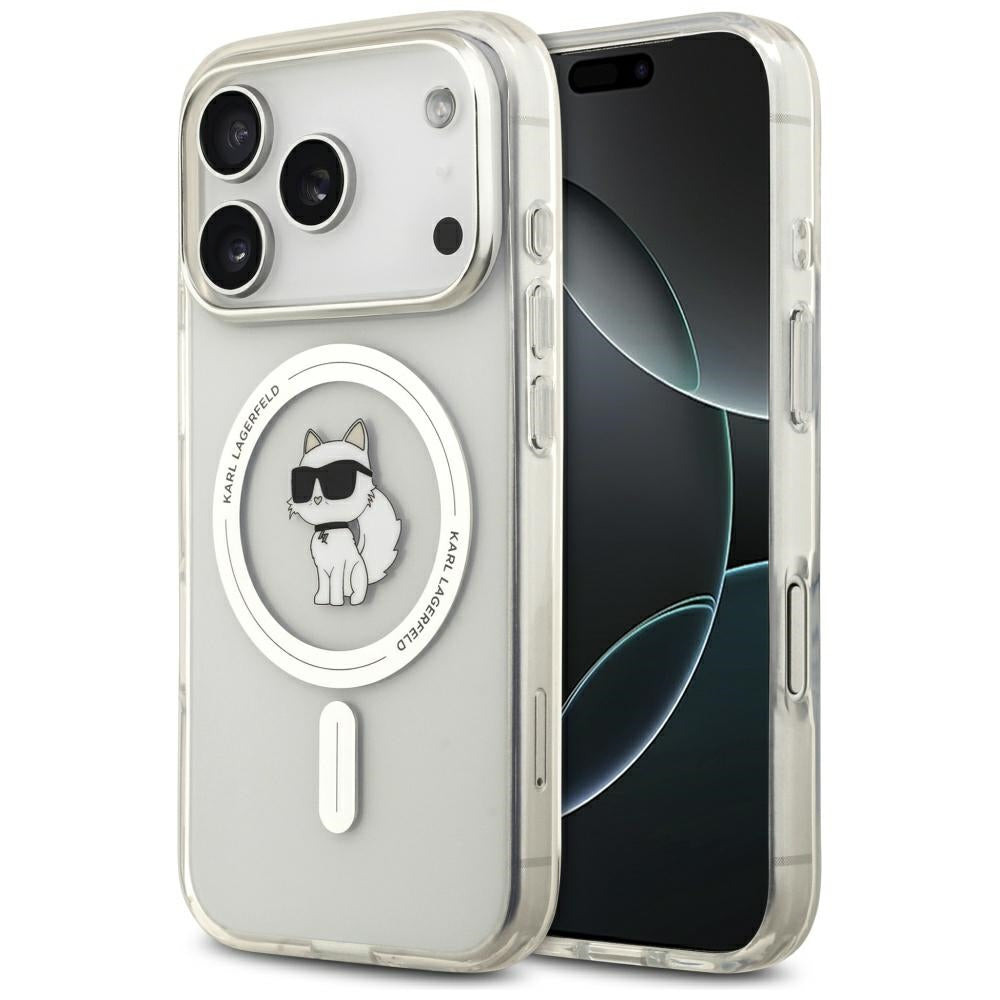 Etui MagSafe dla Apple iPhone 17 Pro, Karl Lagerfeld, Logo IML Choupette, Przezroczyste