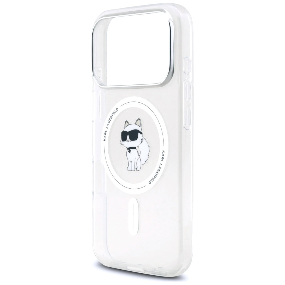 Etui MagSafe dla Apple iPhone 17 Pro, Karl Lagerfeld, Logo IML Choupette, Przezroczyste