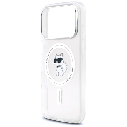 Etui MagSafe dla Apple iPhone 17 Pro, Karl Lagerfeld, Logo IML Choupette, Przezroczyste