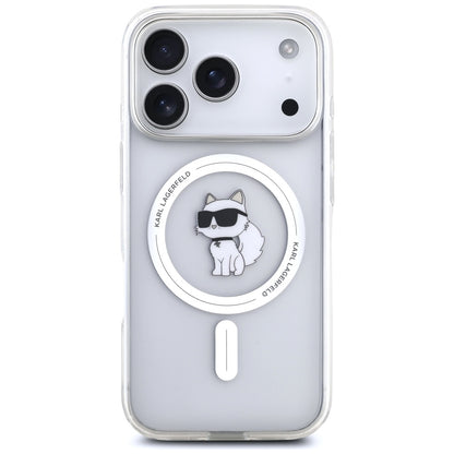 Etui MagSafe dla Apple iPhone 17 Pro, Karl Lagerfeld, Logo IML Choupette, Przezroczyste