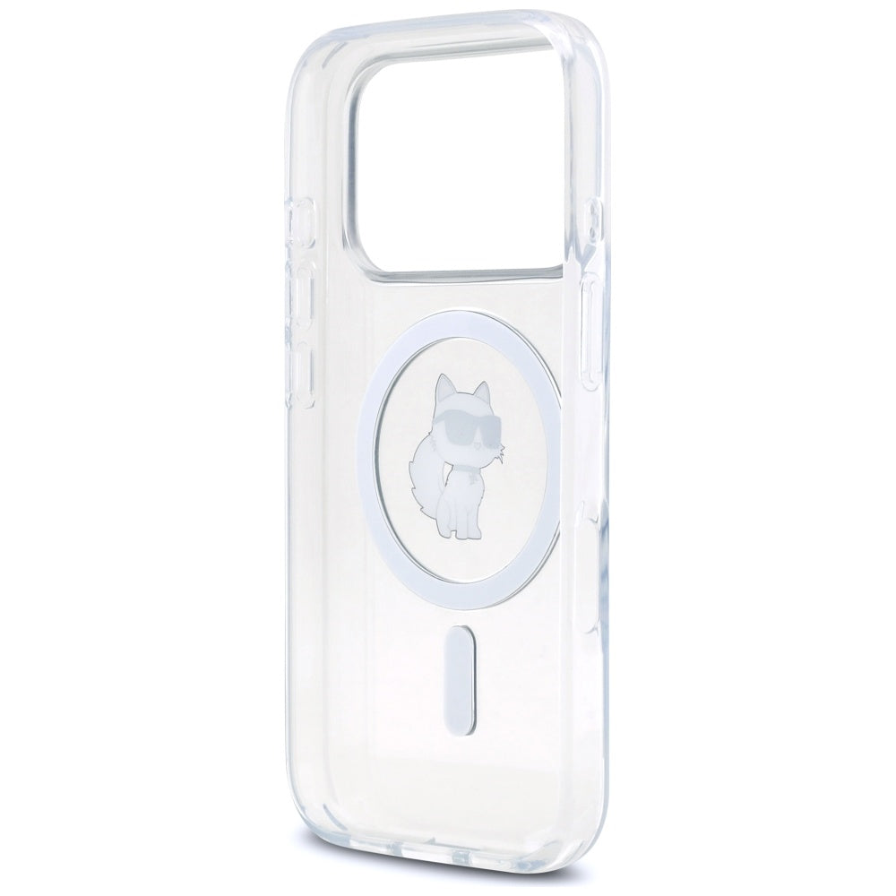 Etui MagSafe dla Apple iPhone 17 Pro, Karl Lagerfeld, Logo IML Choupette, Przezroczyste