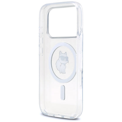Etui MagSafe dla Apple iPhone 17 Pro, Karl Lagerfeld, Logo IML Choupette, Przezroczyste